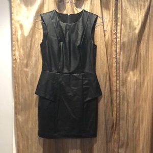 BCBG Black Leather Mini Dress NWT